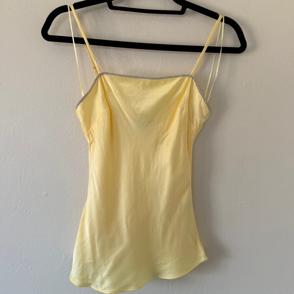 REVOLVE Bardot yellow silk tank with crystal straps